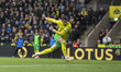 Borja Sainz of Norwich City is making it 1-1 during the Sky Bet Championship match between...