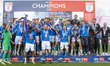 Players are competing during the Sky Bet League 2 match between Stockport County and Accri...