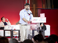 Joao Pimenta during the PCP International Rally for a Europe of Peace, Progress, and Cooperation at the Goncalves Zarco Secondary School in...