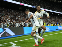 Jude Bellingham central midfield of Real Madrid and England celebrates after scoring his sides first goal during the UEFA Women's Champions...