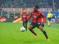 Rafael Leao is playing for AC Milan against FC Internazionale in the Serie A match at Giuseppe Meazza Stadium on April 22, 2024. (