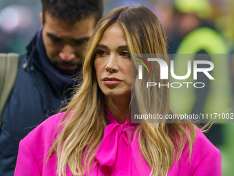 Diletta Leotta is attending the AC Milan versus FC Internazionale Serie A match at Giuseppe Meazza Stadium in Milan, Italy, on April 22, 202...
