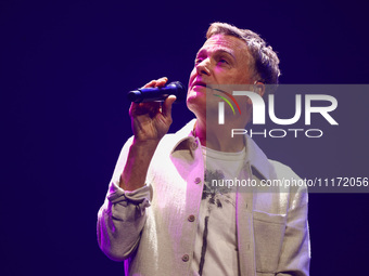 Michael W. Smith performs during Franklin Graham 'God Loves You' tour in Tauron Arena in Krakow, Poland on April 11, 2024.  (