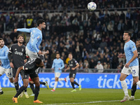 Valentin Castellanos of S.S. Lazio is scoring a goal during the Coppa Italia Semi-final Second Leg match between SS Lazio and Juventus FC at...