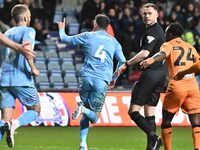 Players from Coventry City and Hull City are competing during the Sky Bet Championship match at the Coventry Building Society Arena in Coven...