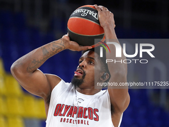 Shaq McKissic is playing in the match between FC Barcelona and Olympiacos Piraeus for Game 1 of the Play-offs of the Turkish Airlines EuroLe...