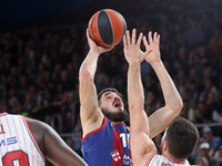 Nikola Kalinic is playing in the match between FC Barcelona and Olympiacos Piraeus for Game 1 of the Play-offs of the Turkish Airlines Eurol...