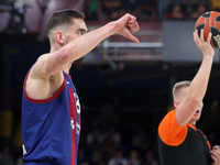 Tomas Satoransky is playing in the match between FC Barcelona and Olympiacos Piraeus for Game 1 of the Play-offs of the Turkish Airlines Eur...