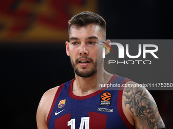 Willy Hernangomez is playing in the match between FC Barcelona and Olympiacos Piraeus for Game 1 of the Play-offs of the Turkish Airlines Eu...
