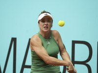 Elina Svitolina of Ukraine is in action during the 2024 ATP Tour Madrid Open tennis tournament at Caja Magica in Madrid, Spain, on April 25,...
