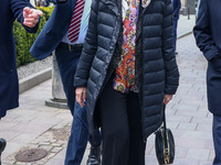Queen Sofia of Spain is seen visiting the Old Town in Krakow, Poland on April 25, 2024. On the previous day the Queen attended the opening c...