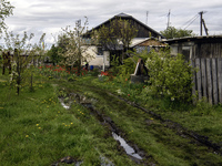 A house is seen in a village in the Kyiv region, Ukraine, on April 25, 2024. (