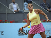 Aryna Sergueievna Sabalenka of Belarus is in action during the 2024 ATP Tour Madrid Open tennis tournament at Caja Magica in Madrid, Spain,...