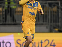 Matias Soule of Frosinone Calcio is celebrating after scoring the goal to make it 1-0 during the 34th day of the Serie A Championship betwee...