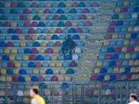 One supporter of US Salernitana in the stands during the Serie A TIM match between Frosinone Calcio and US Salernitana at Stadio Benito Stir...