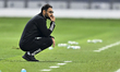 Saad Ali Alshehri, the Head Coach of Saudi Arabia, is reacting during the AFC U23 Asian Cu...
