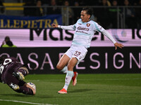 Stefano Turati of Frosinone Calcio and Emanuel Vignato of U.S. Salernitana are playing during the 34th day of the Serie A Championship betwe...
