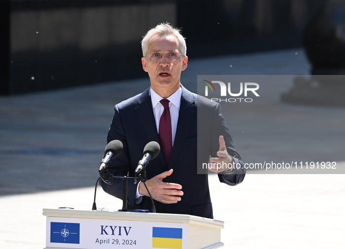 A Press Conference Of NATO Secretary General And President Of Ukraine In Kyiv, Amid Russia's Invasion Of Ukraine.