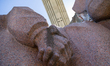 Workers are dismantling the monument commemorating the Pereiaslav Agreement under the Arch...
