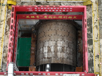 The ''Hero'' shield machine is departing from the construction site of the Tianxiang Avenue tunnel of the Nanchang-Jiujiang Intercity Railwa...