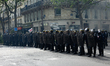 CRS riot police are confronting the demonstrators during the annual protest marking Intern...
