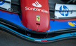 The Scuderia Ferrari logo is on the wing of the (55) Scuderia Ferrari SF-24 Ferrari. 