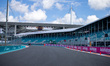 Cars are turning at the Miami International Autodrome during the Formula 1 Crypto.com Miam...