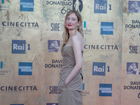 Alba Rohrwacher is attending the photocall at the 69th David Di Donatello at Cinecitta Studios in Rome, Italy, on May 3, 2024. (
