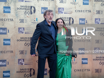 Massimo Caccherini is attending the photocall at the 69th David Di Donatello at Cinecitta Studios in Rome, Italy, on May 3, 2024. (