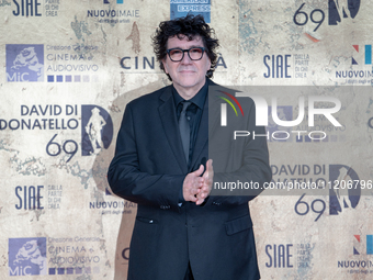 Daniele Cipri is attending the photocall at the 69th David Di Donatello at Cinecitta Studios in Rome, Italy, on May 3, 2024. (