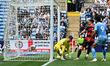 Morgan Fox (15, Queens Park Rangers) is scoring his team's second goal during the Sky Bet...