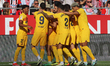 FC Barcelona players are celebrating during the match between Girona FC and FC Barcelona f...