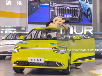Visitors are viewing the Dongfeng Motor exhibition area at the 21st Anhui International Automobile Exhibition in Hefei, Anhui Province, Chin...