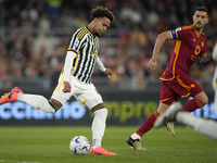 Weston McKennie of Juventus FC is in action during the Serie A TIM match between AS Roma and Juventus at Stadio Olimpico in Rome, Italy, on...