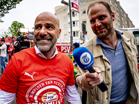 Players of PSV are arriving at Stadhuisplein during the homage for their championship season 2023-2024 in Eindhoven, Netherlands, on May 6,...