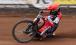 Dan Bewley of Belle Vue 'ATPI' Aces is competing in the Rotor Motor Oil Premiership match...