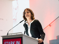 Katarina Barley, the SPD's top candidate for the European election, is attending a European reception at the Bonn Art Museum in Bonn, German...