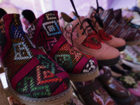 Footwear is being sold at the Apapacho Fair in Mexico City, at the National Museum of Popular Cultures, on the eve of Mother's Day. Products...