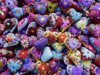 Key rings are being sold at the Apapacho Fair in Mexico City, at the National Museum of Popular Cultures, on the eve of Mother's Day. Produc...