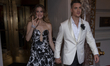 Allison Williams and Alexander Dreymon are departing the Pierre Hotel for the 2024 Met Gal...