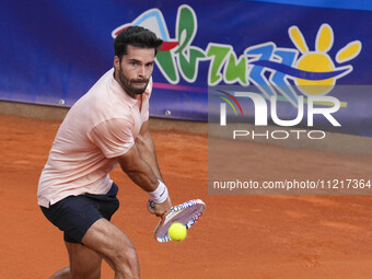 Jules Marie of France is playing in the Round of 32 of the ATP Challenger Tour in Francavilla al Mare, Italy, on May 7, 2024. Titouan Drogue...