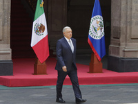 President Andres Manuel Lopez Obrador of Mexico is preparing to welcome Prime Minister Juan Antonio Briceno of Belize at the National Palace...