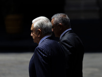 President of Mexico, Andres Manuel Lopez Obrador (left), is receiving Juan Antonio Briceno (right), Prime Minister of Belize, at the Nationa...