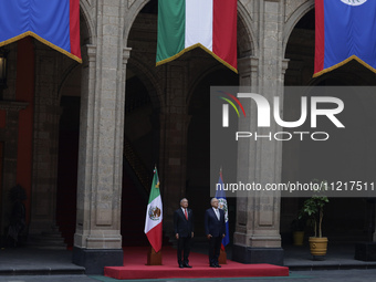 On Tuesday, President Andres Manuel Lopez Obrador of Mexico is receiving Juan Antonio Briceno, Prime Minister of Belize, at the National Pal...