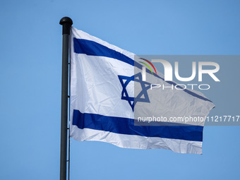 Israeli flag is seen during the 36th anniversary of 'International March of the Living' at the former Nazi-German Auschwitz Birkenau concent...