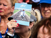 Participants attend the 36th anniversary of 'International March of the Living' at the former Nazi-German Auschwitz Birkenau concentration a...
