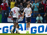 Aaron Collins #28 of Bolton Wanderers is celebrating his goal during the Sky Bet League 1 Play-Off Semi-Final 2nd leg between Bolton Wandere...