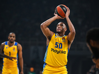 Bonzie Colson of Maccabi Playtika Tel Aviv is playing during the Euroleague, Playoff D, Game 5, match between Panathinaikos Athens and Macca...
