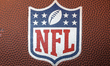 NFL logo is seen on Wilson The Duke in Miami, United States on May 3, 2024. 