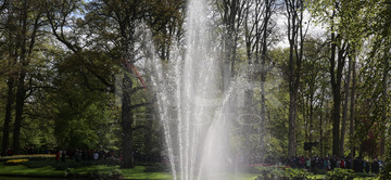 Water Fountain in Keukenhof tulip gardens.